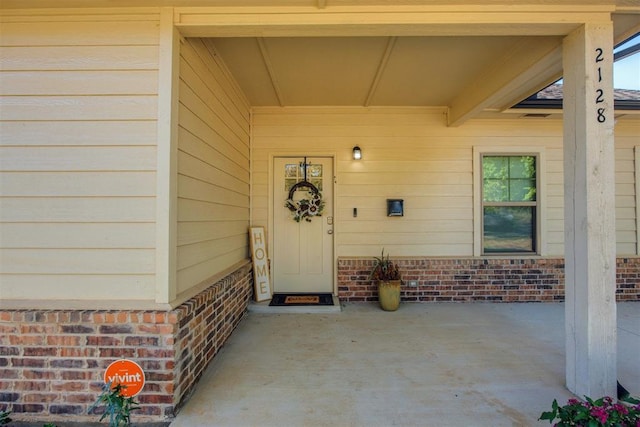 view of exterior entry