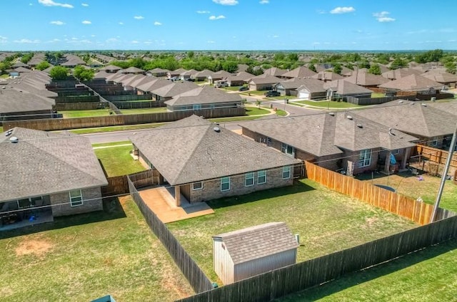 bird's eye view with a residential view