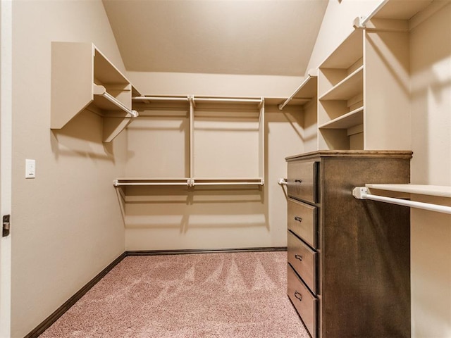 spacious closet with carpet flooring