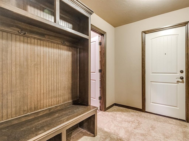mudroom with baseboards