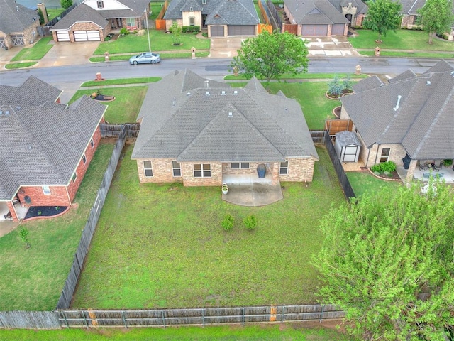 bird's eye view with a residential view