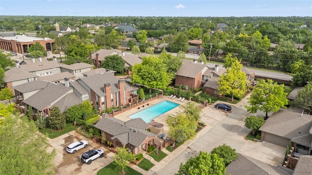 aerial view with a residential view