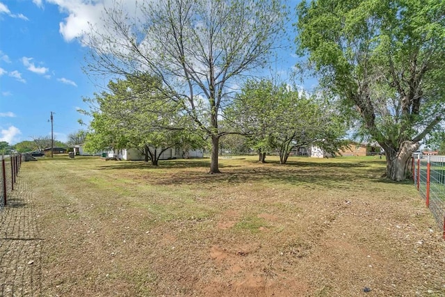 view of yard featuring fence