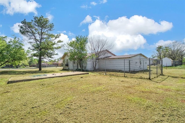 view of yard with fence