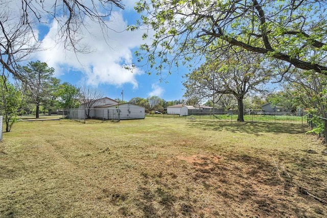 view of yard featuring fence