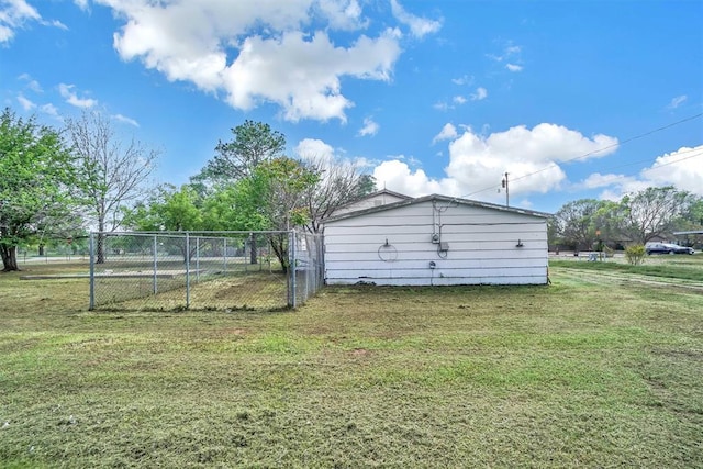 view of outdoor structure with fence