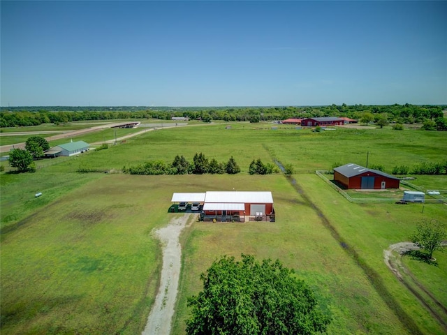 drone / aerial view featuring a rural view