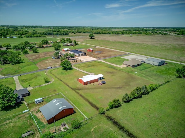 drone / aerial view with a rural view