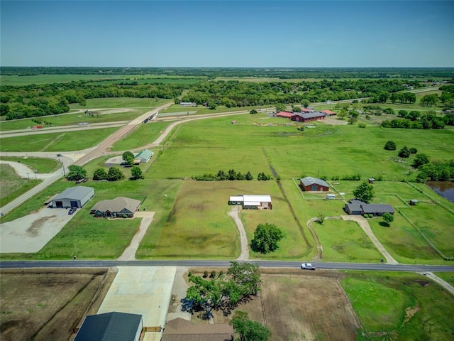 aerial view with a rural view