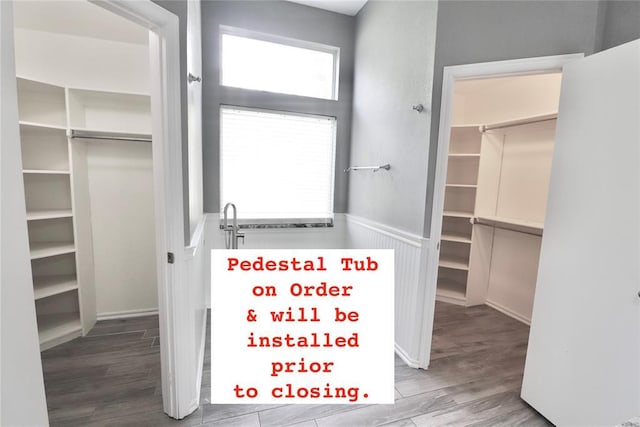 interior space with wood finished floors