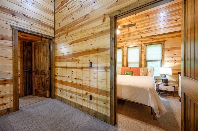 678 N State Highway 259a, Broken Bow, OK 74728 - bedroom featuring carpet and wooden walls