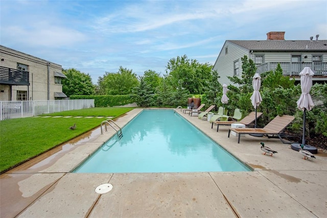 1000 NW 37th St Unit 1000 & 1002, Oklahoma City, OK 73118 - view of pool featuring a fenced in pool, a patio area, fence, and a yard