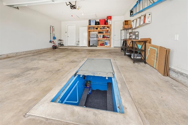 9104 SW 47th St, Oklahoma City, OK 73179 - view of storm shelter with a garage