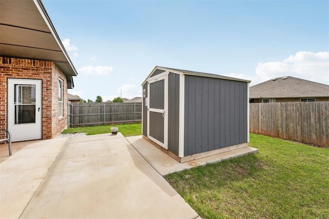 9104 SW 47th St, Oklahoma City, OK 73179 - view of shed featuring a fenced backyard