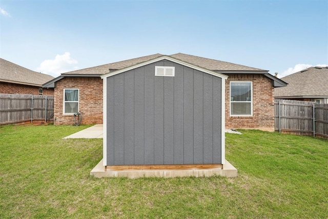 9104 SW 47th St, Oklahoma City, OK 73179 - view of shed with a fenced backyard
