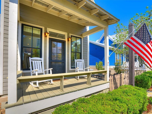 34 Boardwalk Unit B, Carlton Landing, OK 74432 - wooden deck with a porch