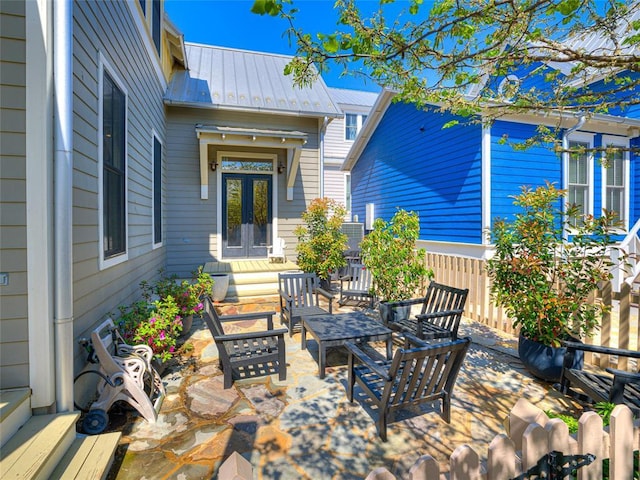 34 Boardwalk Unit B, Carlton Landing, OK 74432 - view of patio / terrace with outdoor lounge area and french doors