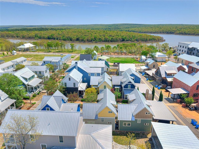 34 Boardwalk Unit B, Carlton Landing, OK 74432 - bird's eye view featuring a water view, a residential view, and a wooded view