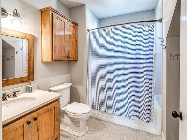 34 Boardwalk Unit B, Carlton Landing, OK 74432 - full bathroom with tile patterned floors, shower / bath combo, vanity, and toilet