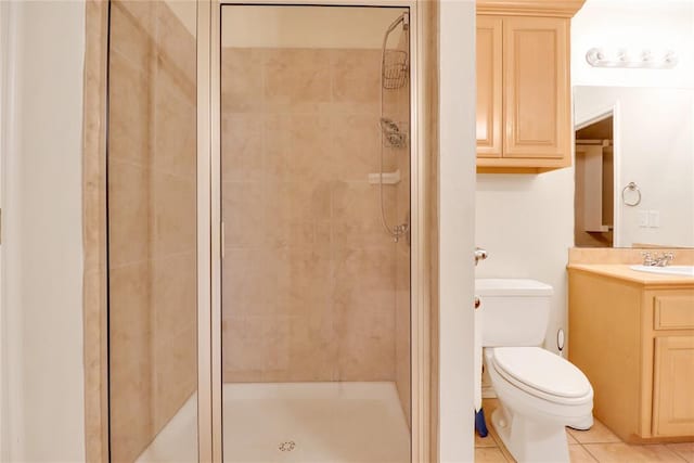 8713 Starling Path, Edmond, OK 73034 - full bath featuring vanity, a stall shower, and toilet