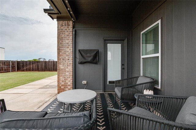 view of patio with a fenced backyard