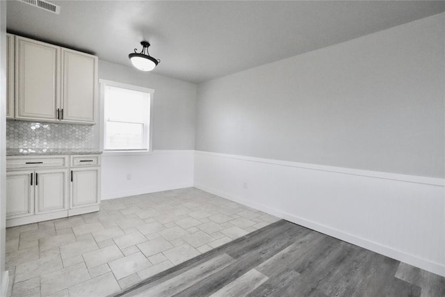 view of unfurnished dining area