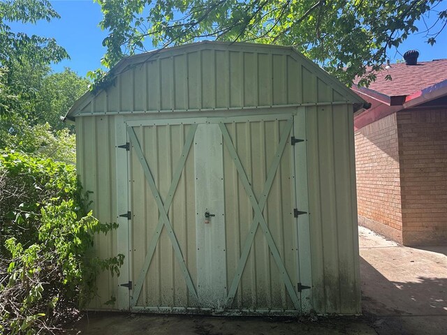 view of shed