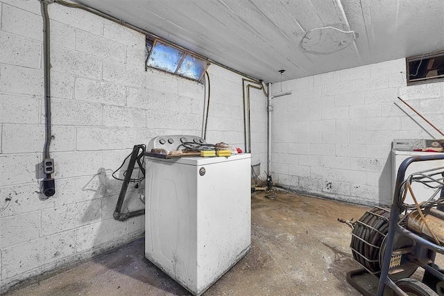 interior space with washer / dryer