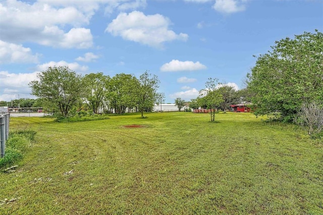 view of yard with fence