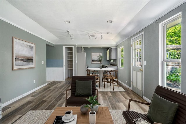 1824 David Ter, Oklahoma City, OK 73141 - interior space featuring rail lighting, a wealth of natural light, wood finished floors, and baseboards