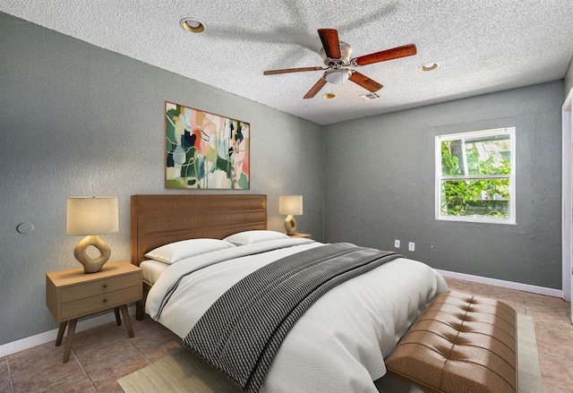 1824 David Ter, Oklahoma City, OK 73141 - bedroom featuring baseboards, ceiling fan, visible vents, and a textured ceiling