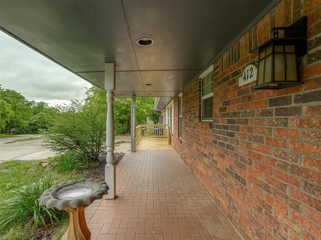 view of patio with a porch