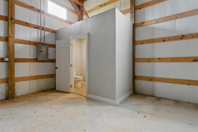 basement featuring electric panel
