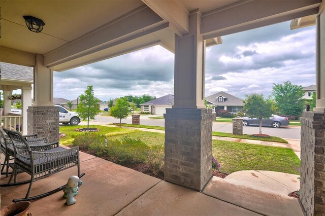 13313 Watson Dr, Piedmont, OK 73078 - view of patio with a porch and a residential view