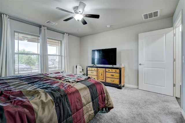 13313 Watson Dr, Piedmont, OK 73078 - carpeted bedroom featuring baseboards, a ceiling fan, and visible vents