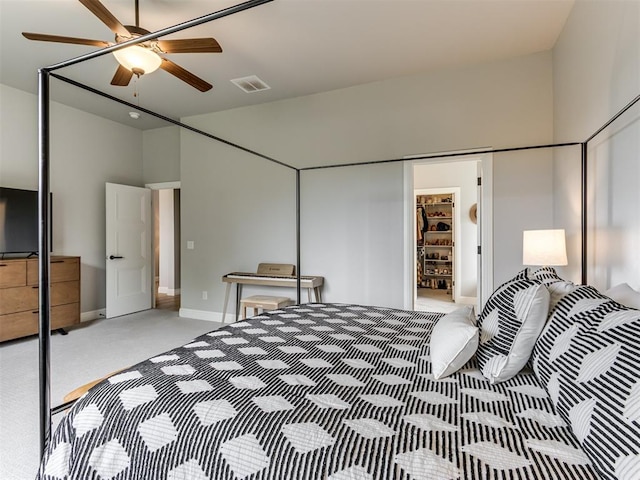 18444 Posse Trl, Norman, OK 73071 - bedroom featuring carpet floors, visible vents, a closet, baseboards, and a spacious closet