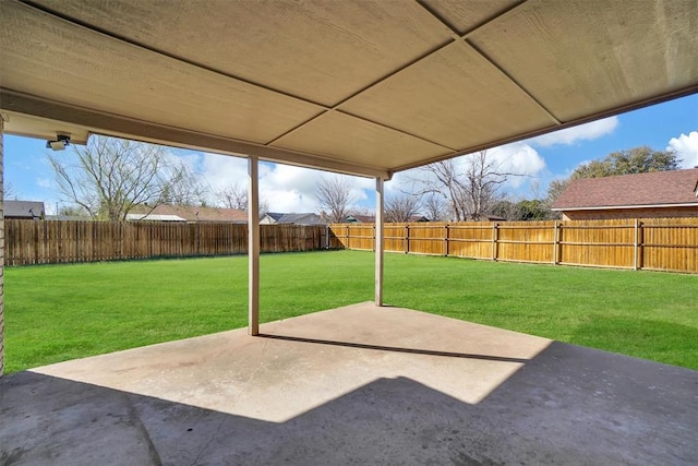 view of patio featuring a fenced backyard