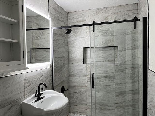3233 SW 40th St, Oklahoma City, OK 73119 - bathroom with a sink and a stall shower