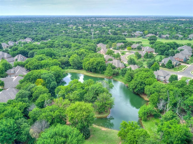 bird's eye view with a water view and a residential view