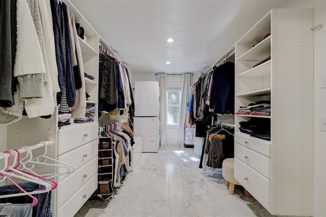 view of walk in closet