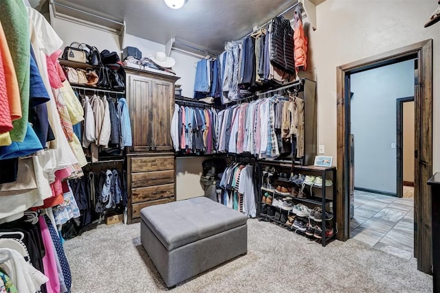 view of walk in closet
