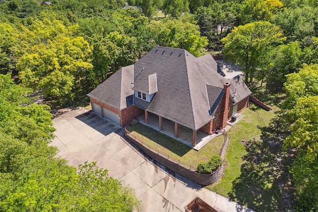 12700 Jabez Rd, Edmond, OK 73013 - view from above of property with a heavily wooded area