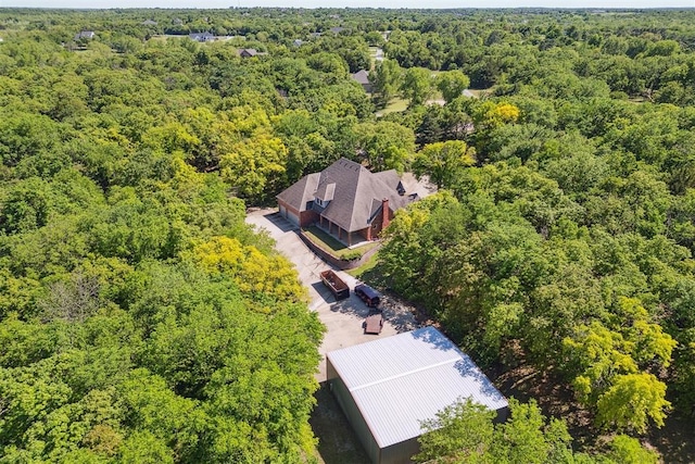 12700 Jabez Rd, Edmond, OK 73013 - view from above of property with a heavily wooded area