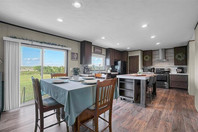 10284 N 2128, Foss, OK 73647 - dining room featuring recessed lighting and wood finished floors