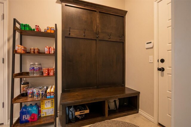 mudroom with baseboards