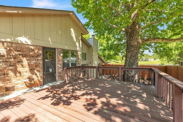 wooden terrace with fence