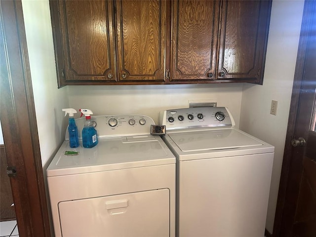 1721 E Ridgeview Ter, Mustang, OK 73064 - clothes washing area with independent washer and dryer and cabinet space