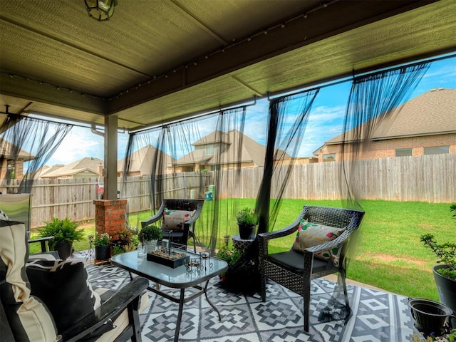 view of sunroom