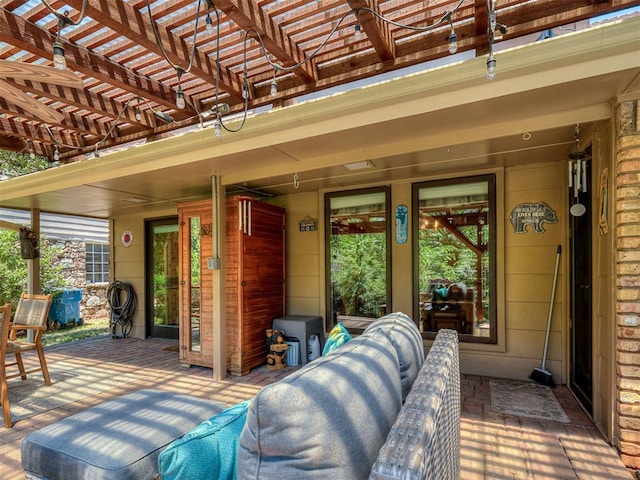 view of patio with a pergola