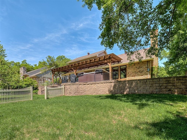 view of yard with fence